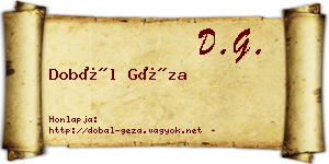 Dobál Géza névjegykártya