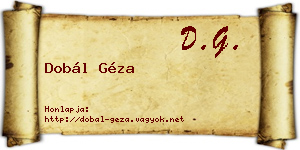 Dobál Géza névjegykártya