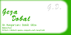 geza dobal business card